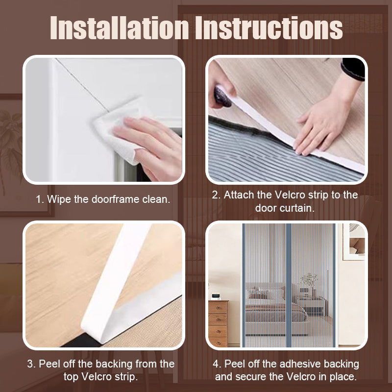 🦟 Keep pests out—installs in 2 minutes! The magnetic mesh door curtain! 🚪 Walk right in—it closes automatically! ✨