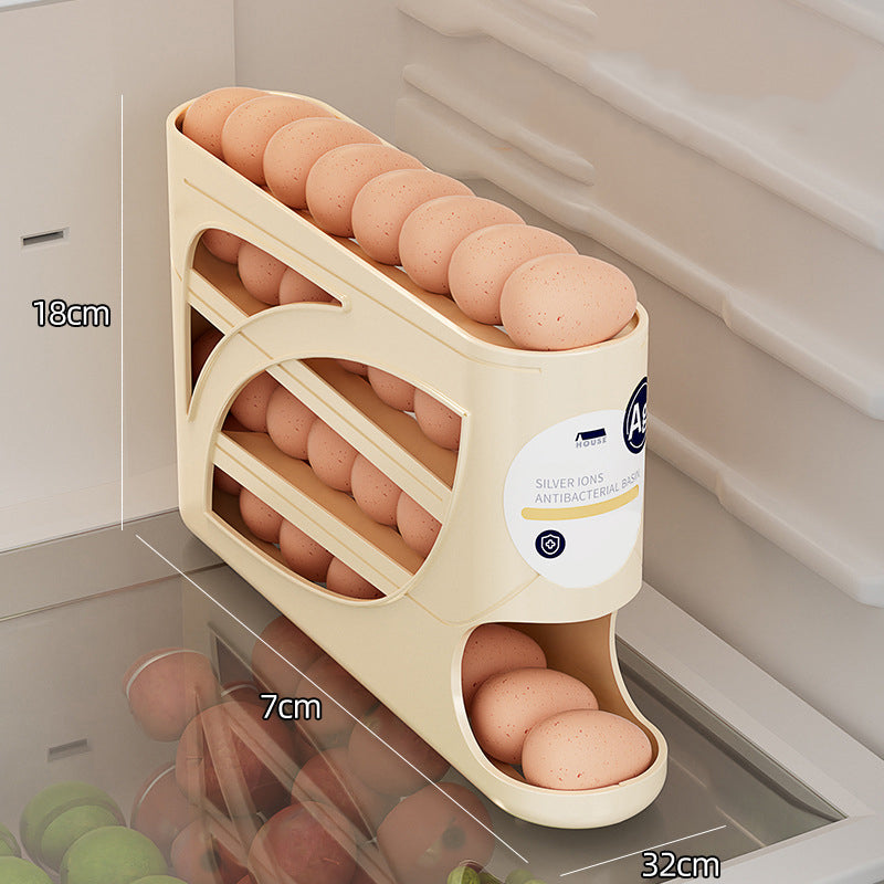Rolling Egg Organiser – Space-Saving Fridge Storage (30 Eggs) 🥚✨