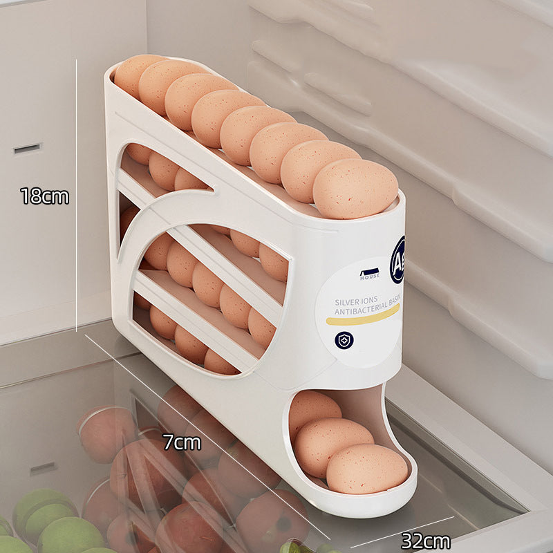Rolling Egg Organiser – Space-Saving Fridge Storage (30 Eggs) 🥚✨