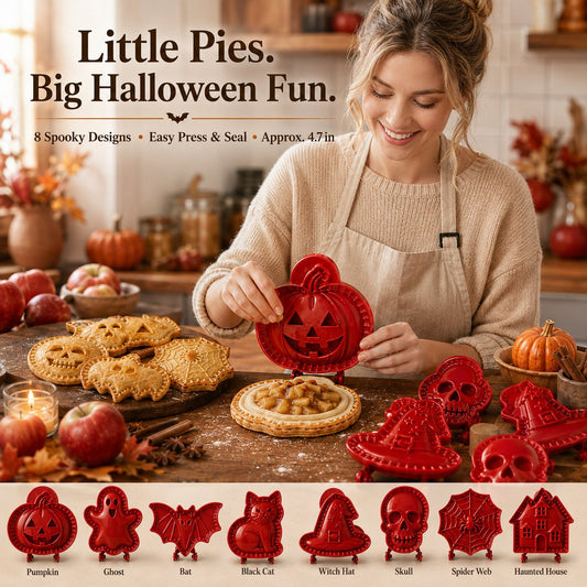 🕸️ 8-Pack Halloween Pocket Pie Molds – Bake Delightfully Spooky Mini Pies at Home!