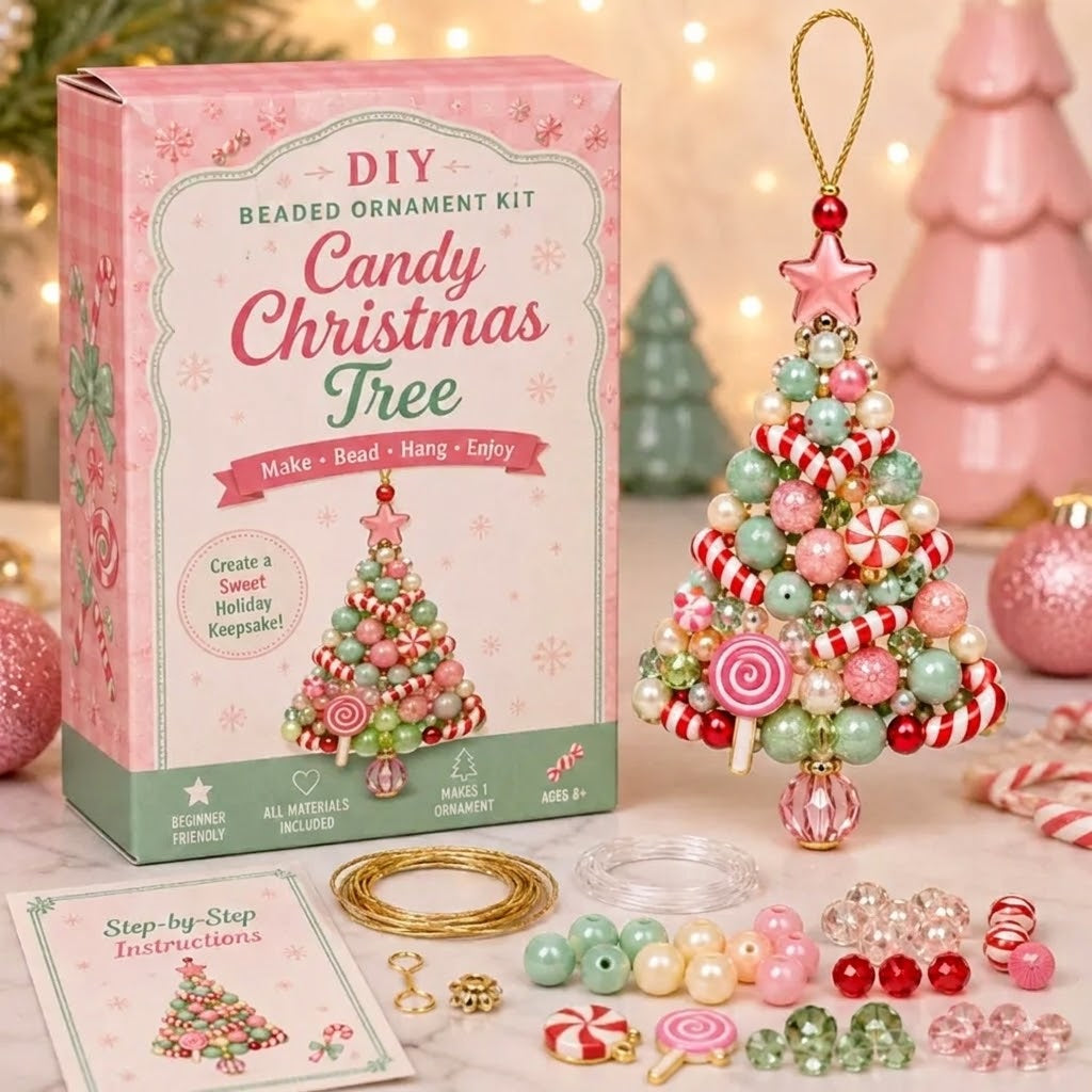 🎄 DIY Christmas Tree Beaded Ornament Kit-Craft your own sparkling holiday keepsake! ✨💎