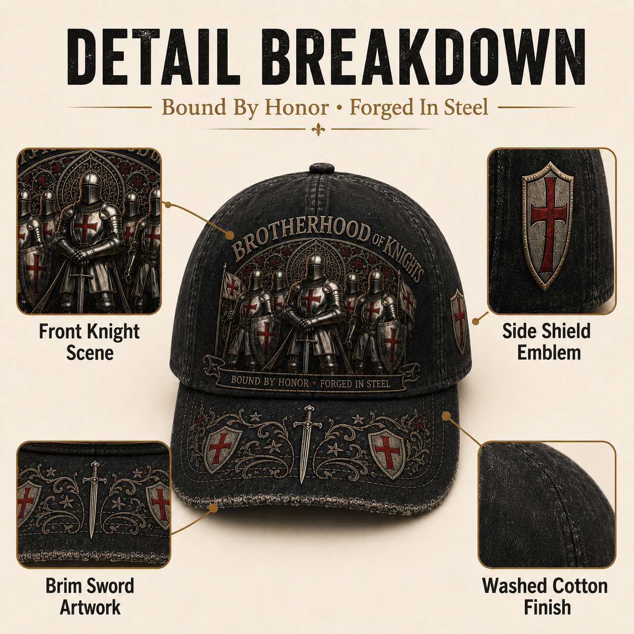Brotherhood of Knights Cap: Bound by Honour & Loyalty 🛡️