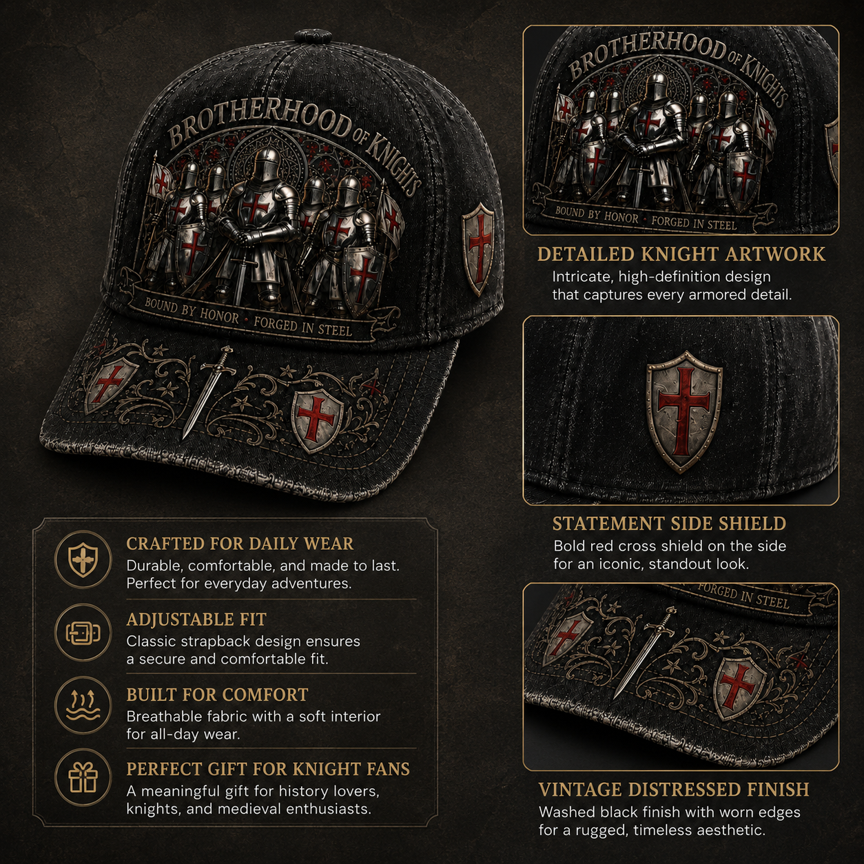 Brotherhood of Knights Cap: Bound by Honour & Loyalty 🛡️