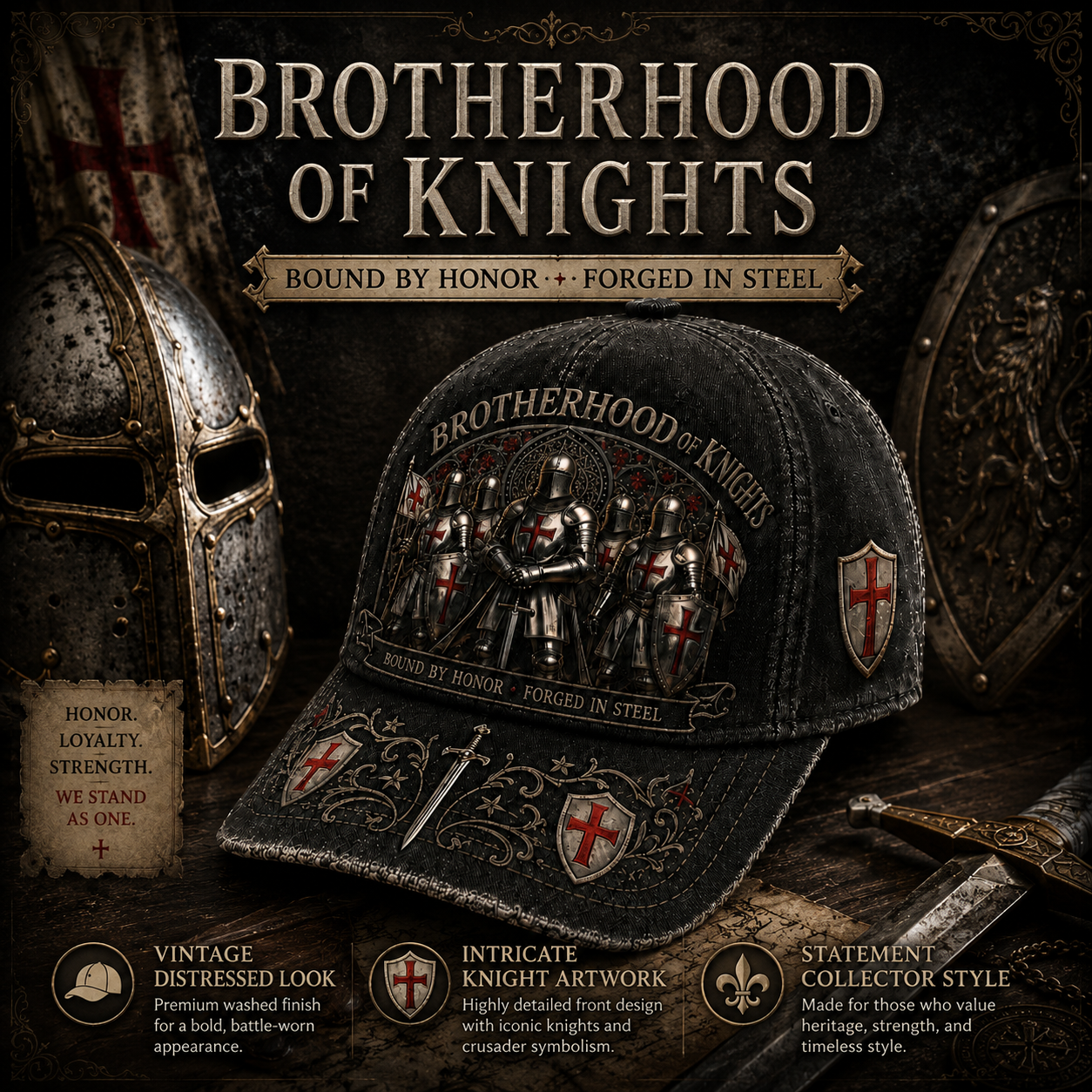 Brotherhood of Knights Cap: Bound by Honour & Loyalty 🛡️