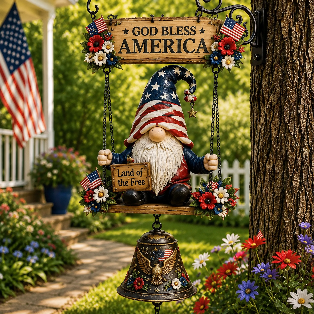🔔 Rustic Welcome Sign with Vintage Bell — A beautiful, relaxing blikfang for your garden! 🌼