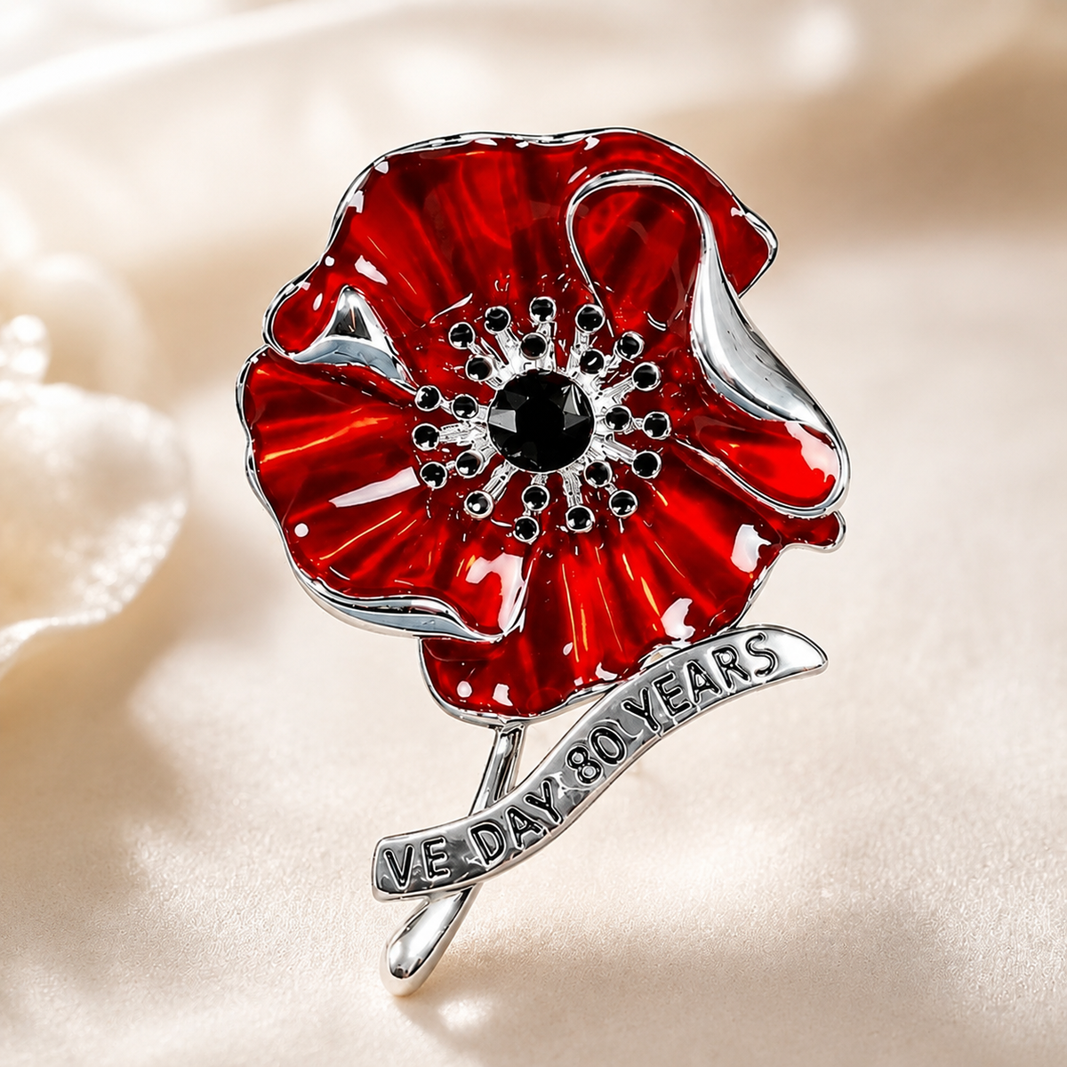 "Lest We Forget" 🌺 Official VE Day 80th Anniversary Brooch