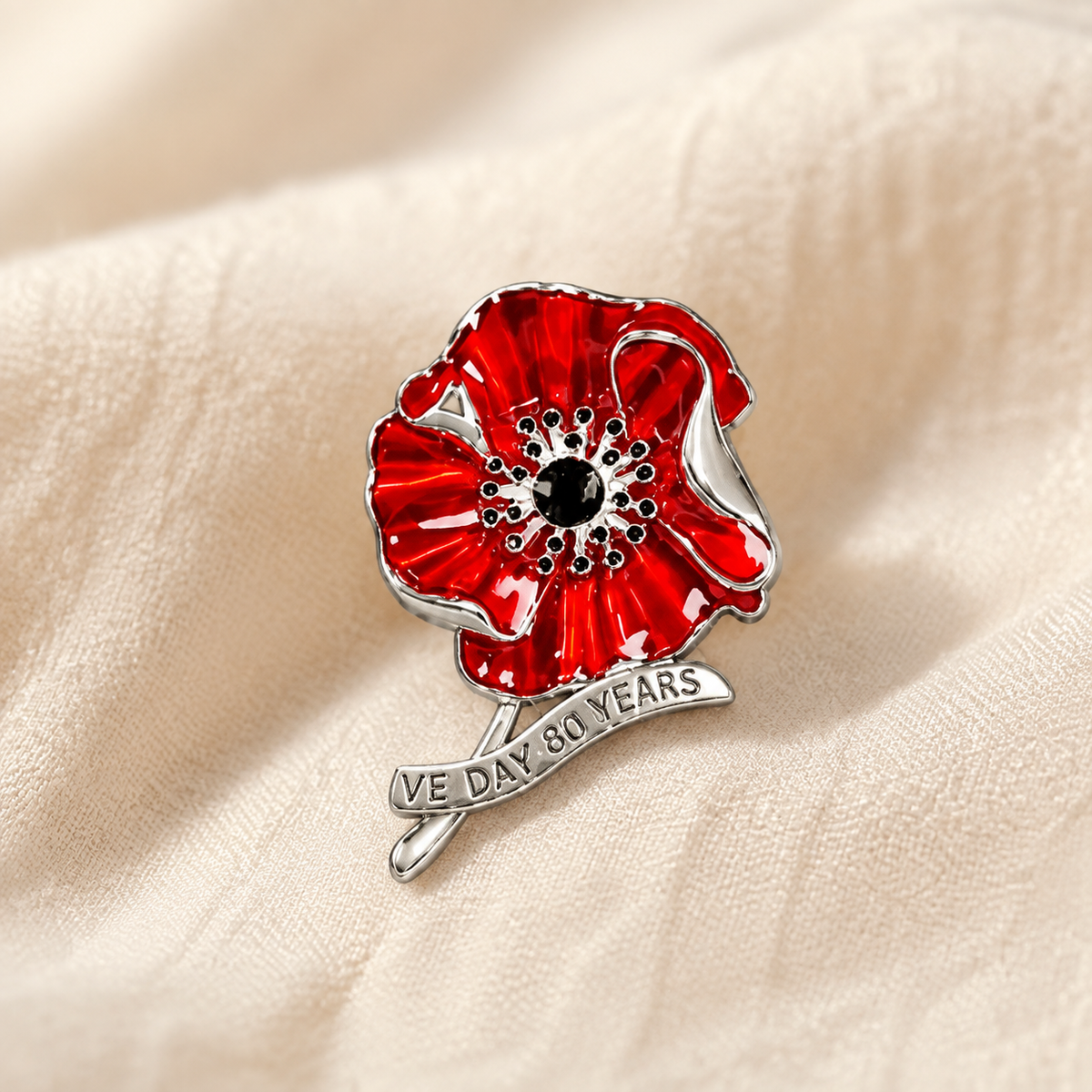 "Lest We Forget" 🌺 Official VE Day 80th Anniversary Brooch