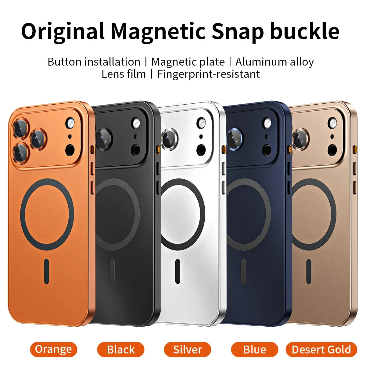 Magnetic Metal Snap-On Case For iPhone
