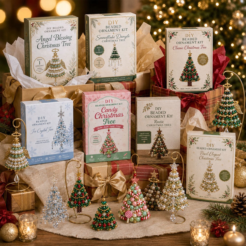 🎄 DIY Christmas Tree Beaded Ornament Kit-Craft your own sparkling holiday keepsake! ✨💎