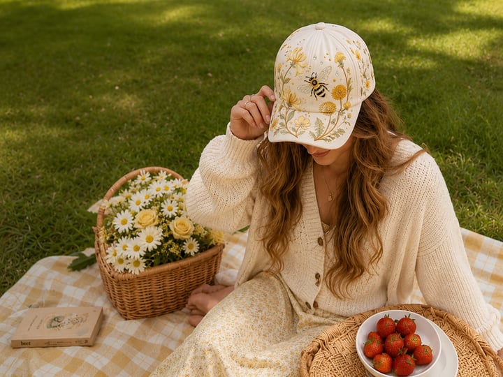 🌸🌿 Garden Morning Baseball Cap: Gentle Sunshine & Everyday Coziness! ☀️🌱🧢