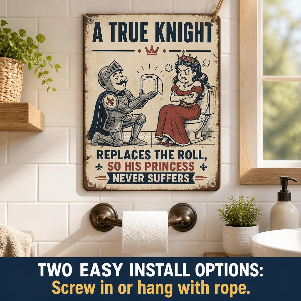 End the Empty Roll Debate Forever 🚽 Funny Couple's Loo Sign