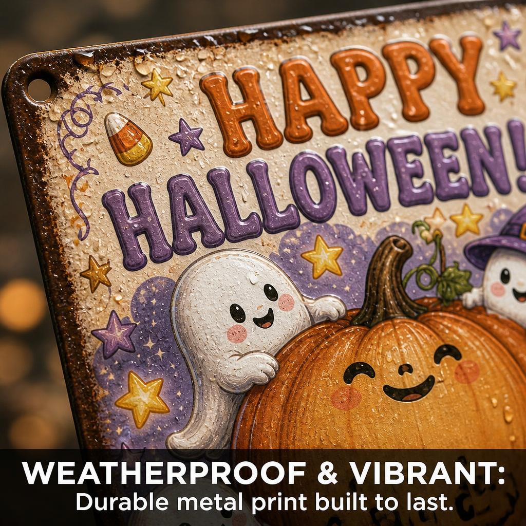 🎃 Happy Halloween "Help Yourself" Tin Sign — Enjoy Your Night Out While Leaving Treats for Every Little Goblin! 👻